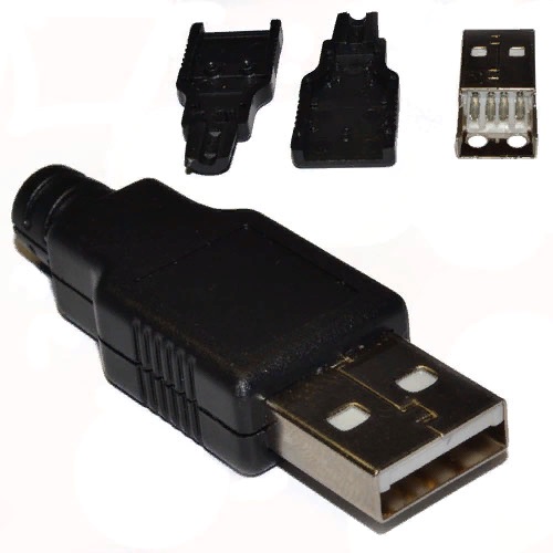 Штекер/вилка папа Micro USB разборный на провод (пластик)